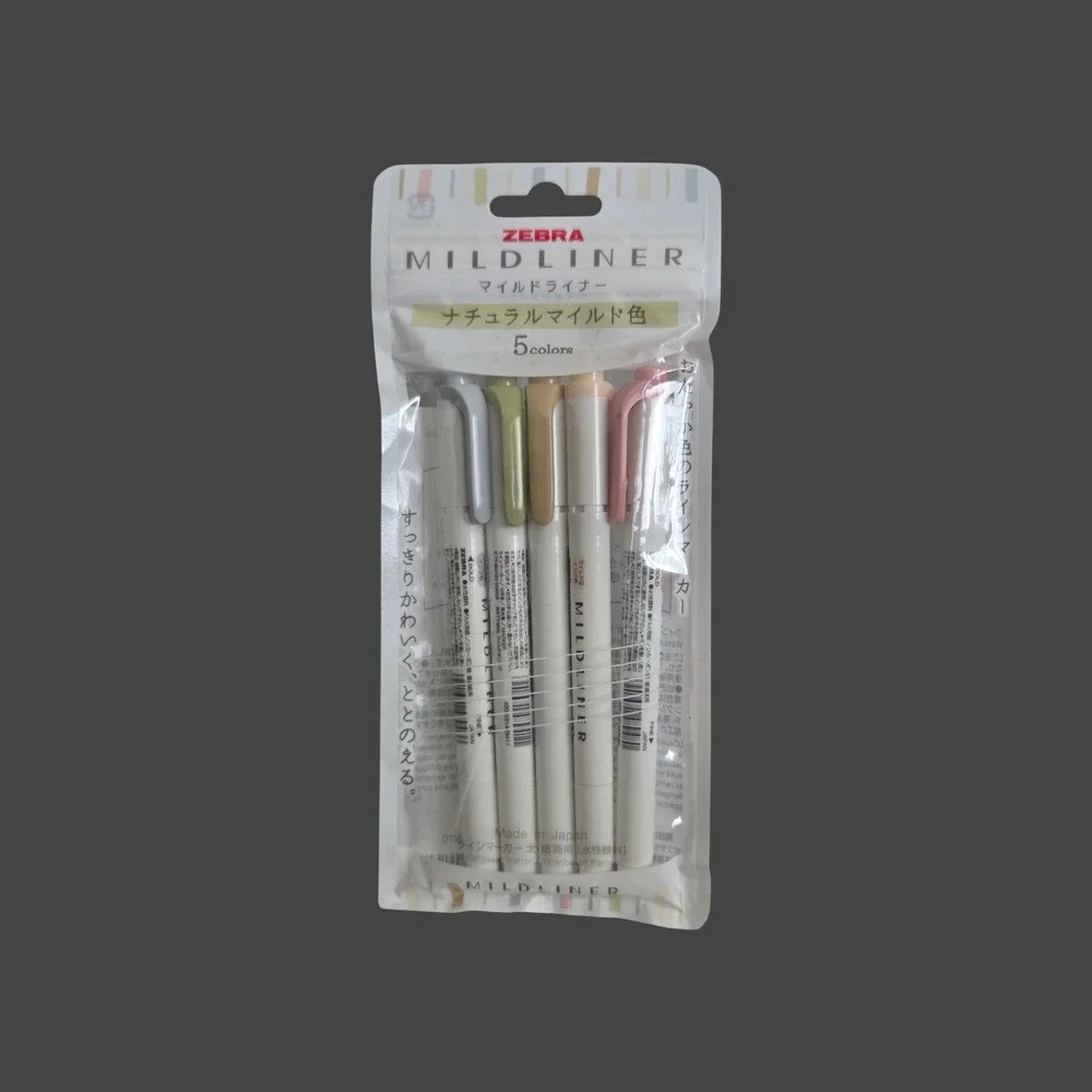Zebra Mildliner Natural Color 5 Pack Double Ended Highlighter WKT7-5C-NTC Japan